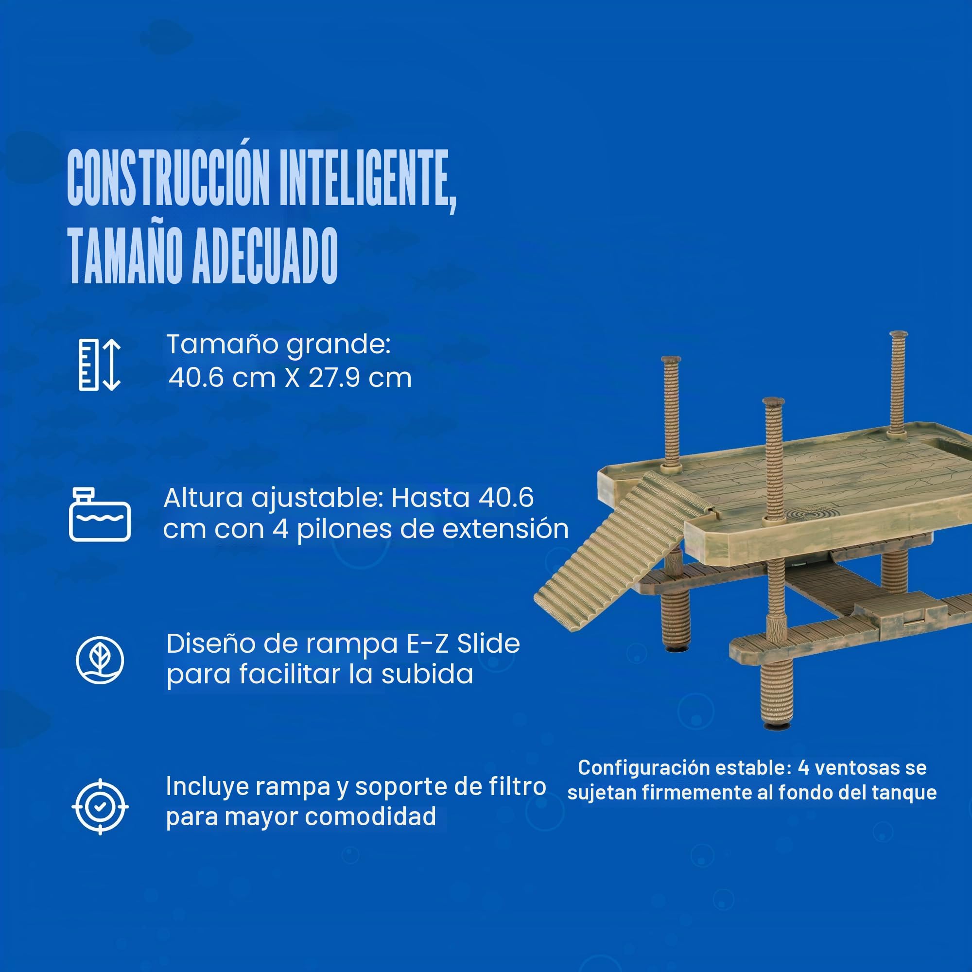 Penn REP603 Plax Reptology - Muelle Flotante de Tortugas y Plataforma para Tomar el Sol, 41 x 28 cm