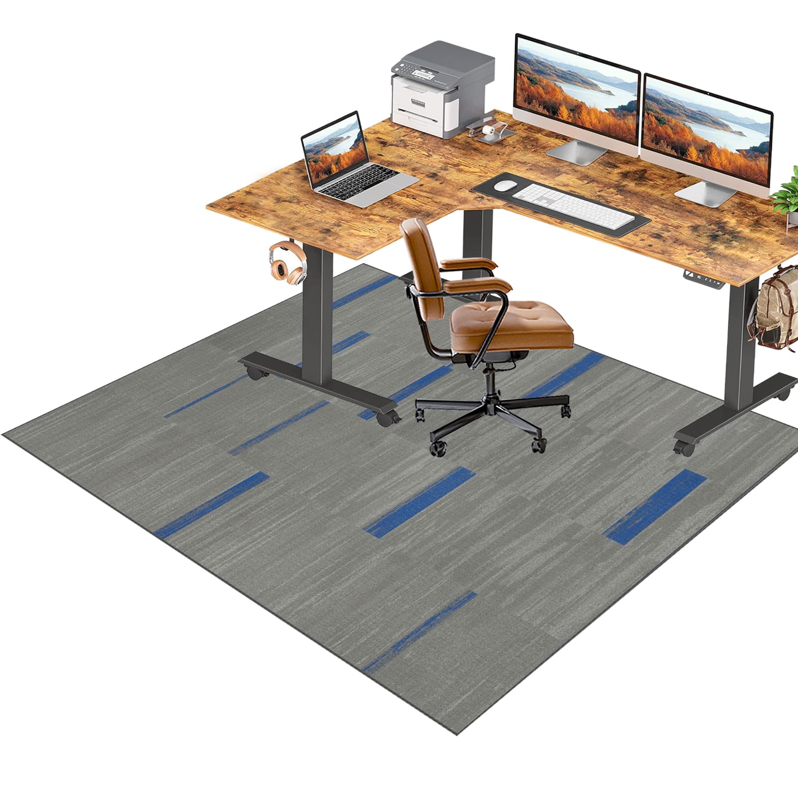 RxiBeFuw 60 x 70 cm Office Gaming Chair Mat for Carpet Computer Chair Mat for Hardwood Floor Carpet Protector Mat Gaming Rug Desk Chair Mat Floor Mat for Office Chair on Carpet