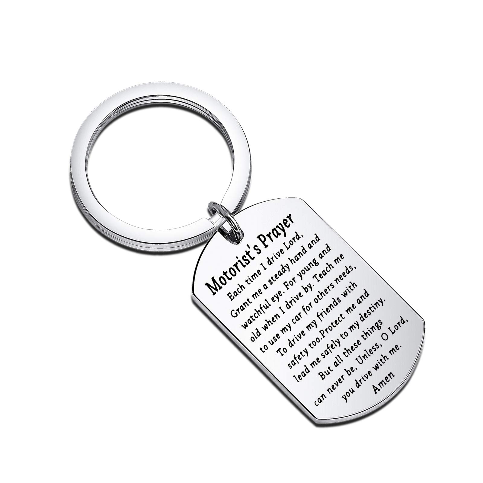 FEELMEMMotorist's Prayer Keychain Biker Gift Motorcycle Travelling Jewelry Drive Safe Gift New Driver Gift