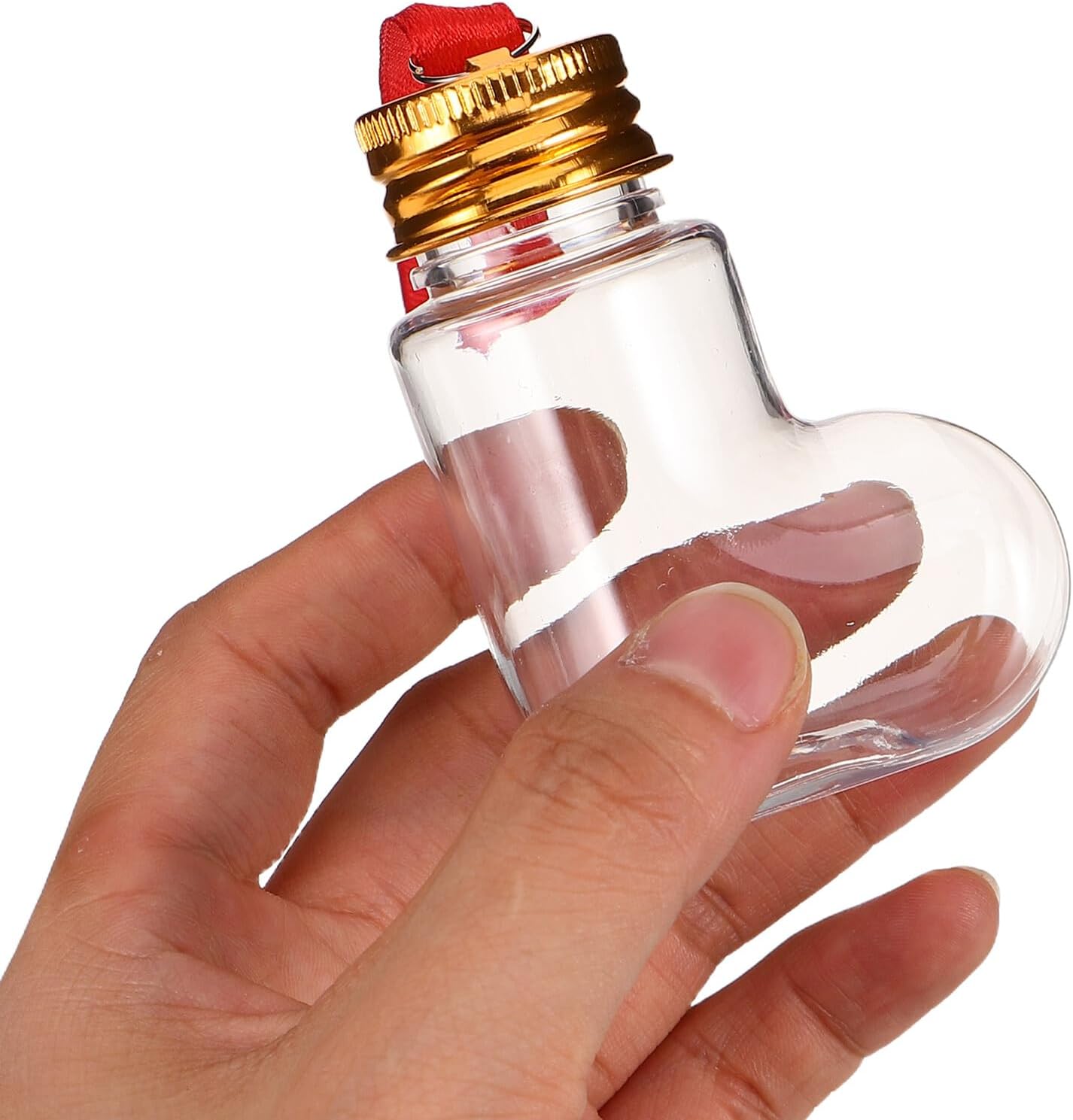 14pcs Plastic Candy Bottles 50ml Sock-shaped Christmas Tree Ornaments with Aluminum Screw Caps and Hanging Red Ropes for DIY Holiday Party Favors