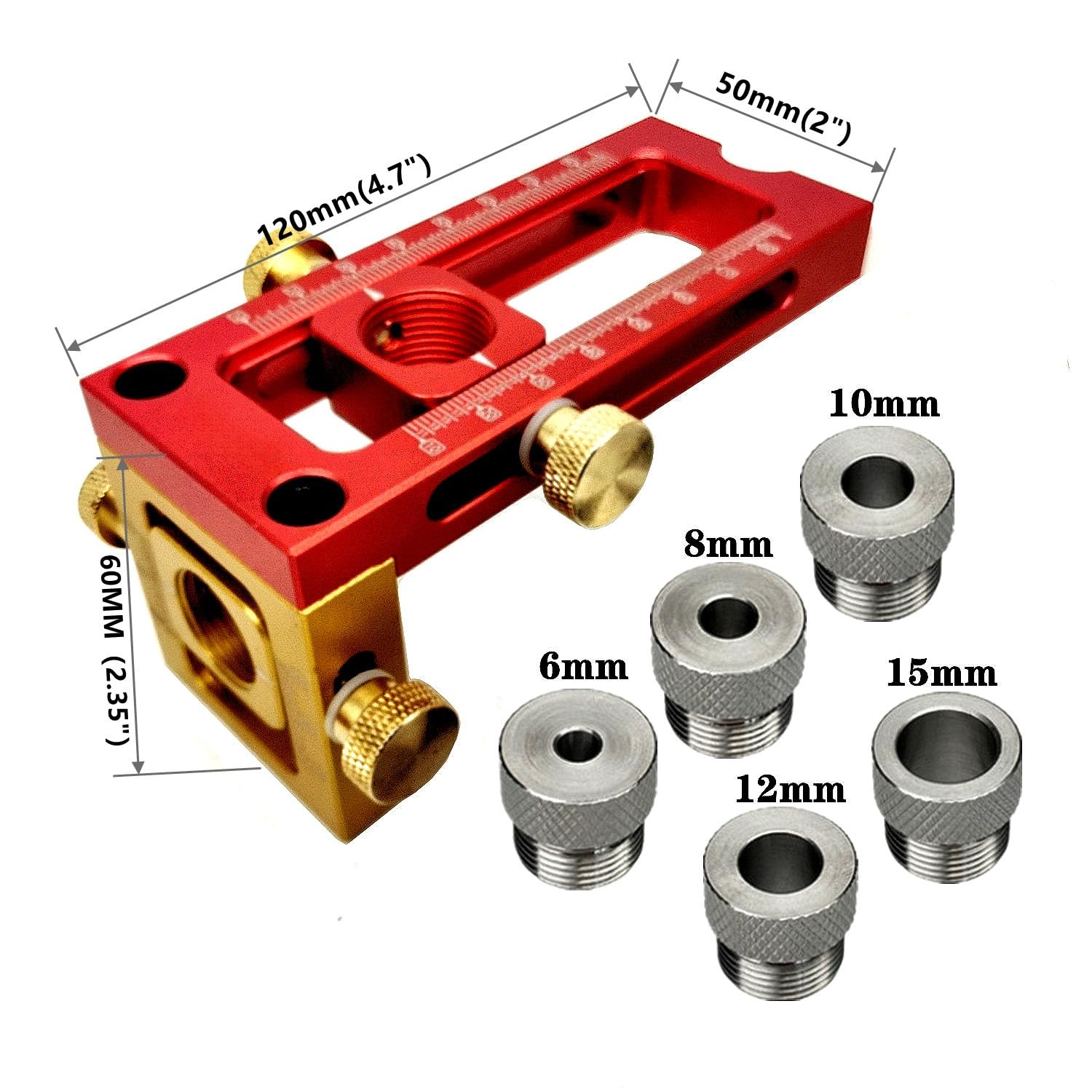 VIDOO śruba Jig 2 w 1 Stop Aluminium Regulowana Prowadnica Wiertarska Pocket Hole Jig dla Szaf i łóżek-B