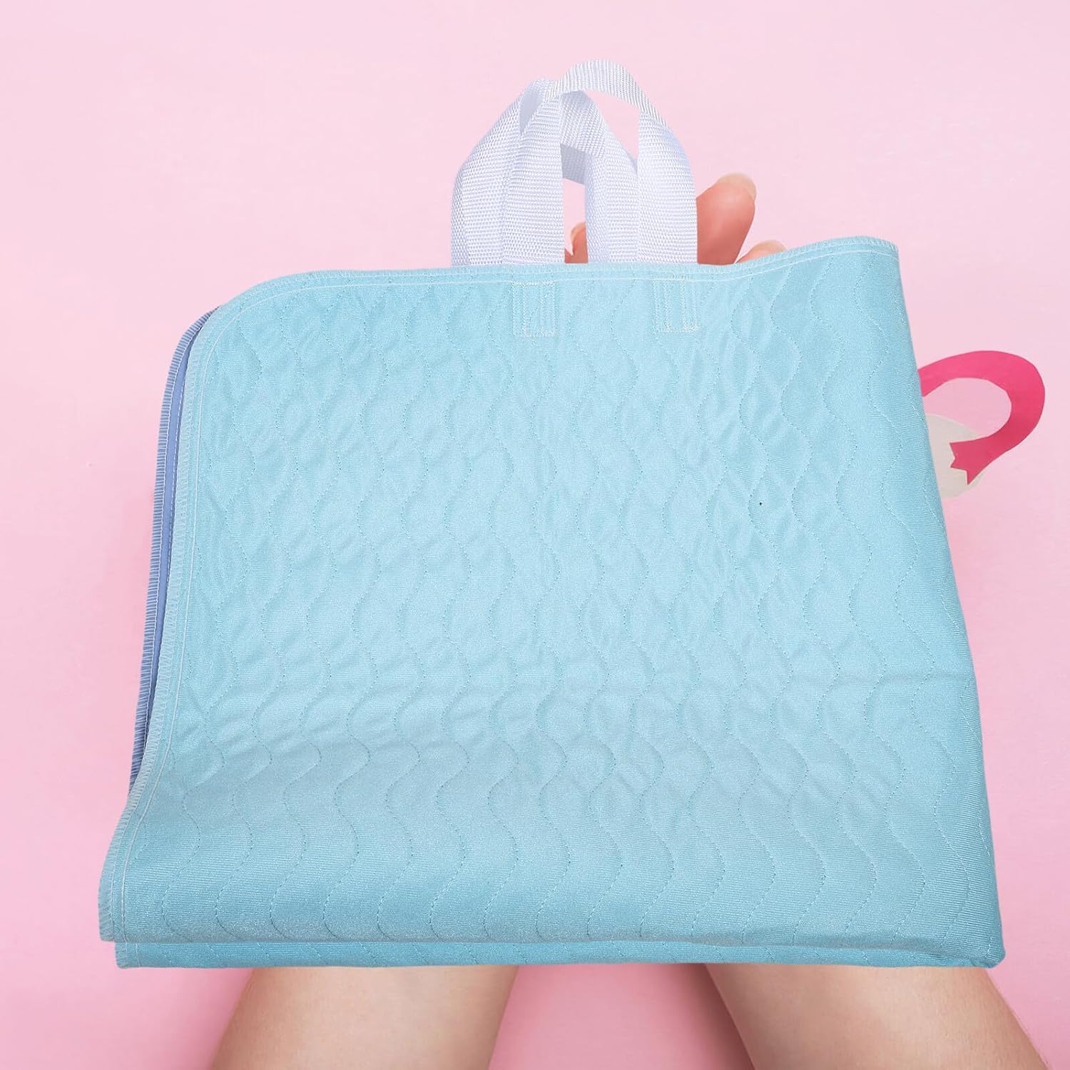 Washable Bed Pad with Handles for Incontinence Reusable Absorbent Underpad Mattress Protector Soft Comfortable Liquid Barrier for Elderly Adults