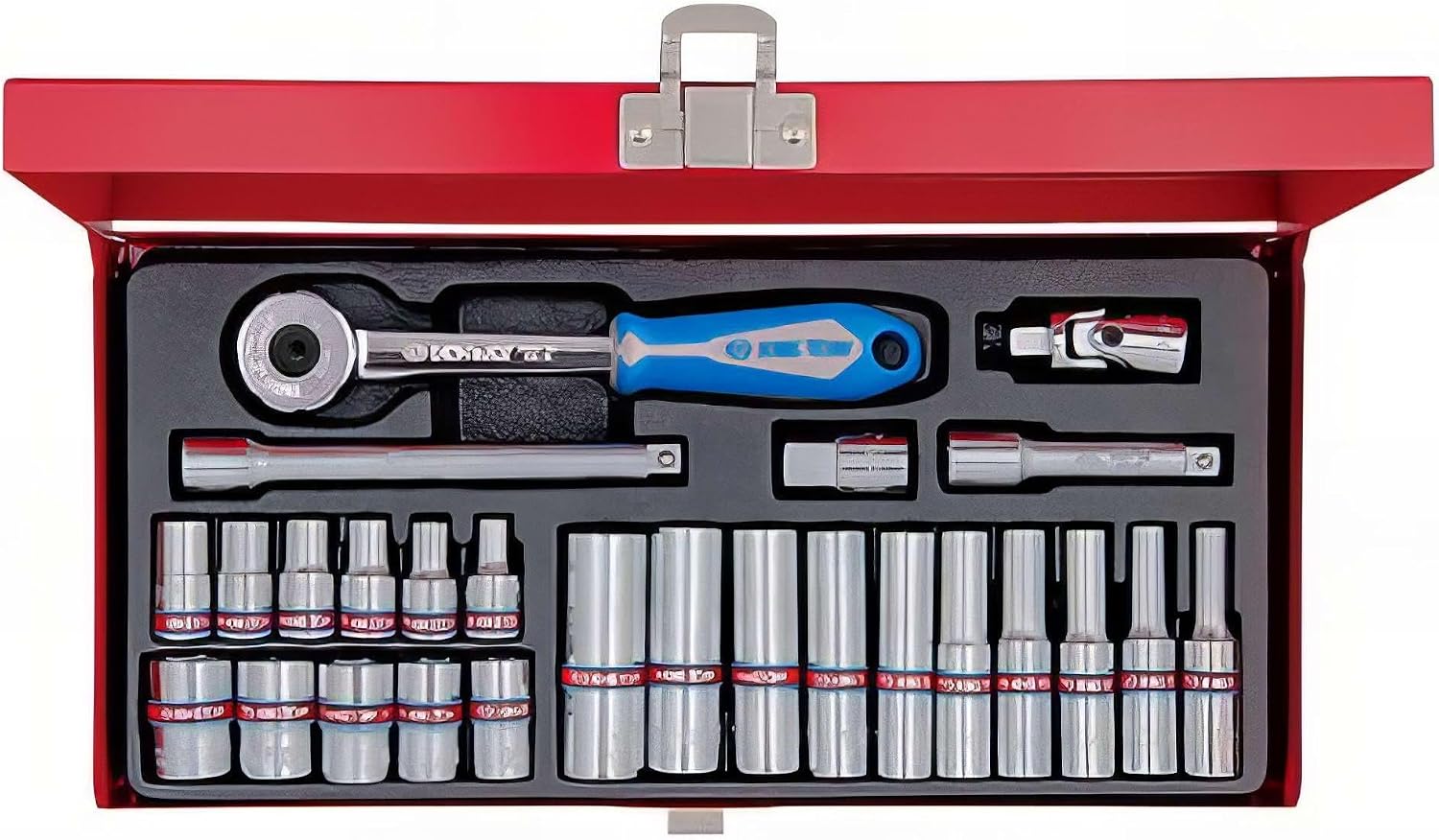 KING TONY 2526SR02 6-Points Socket Wrench, 1/4-inch, Set of 26