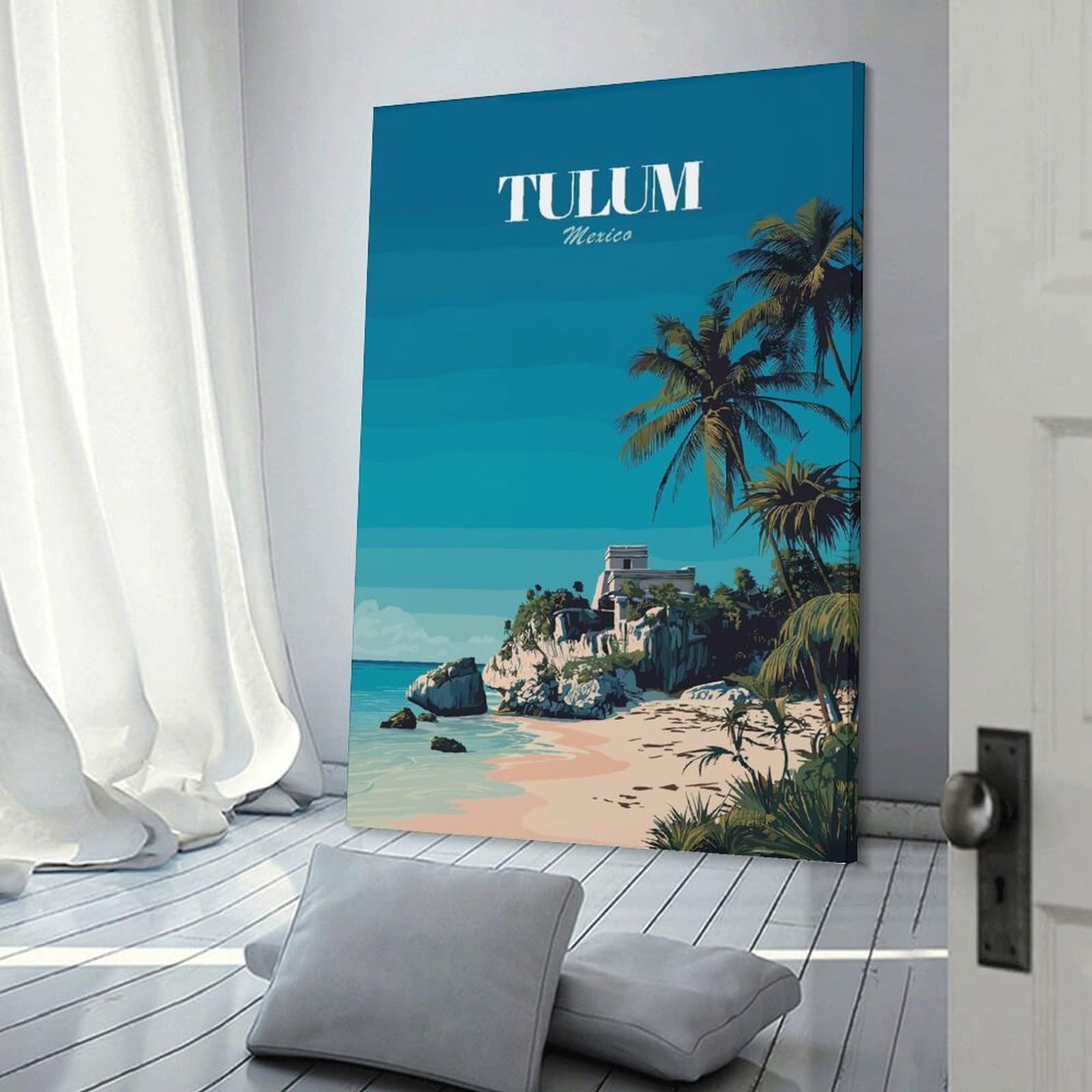Junmoney Tulum Mexico Travel (2) Canvas Wall Decor, 08x12inch(20x30cm), for Gallery Wall Decor And Room Displays, Wall Decor Suited to Curated Displays