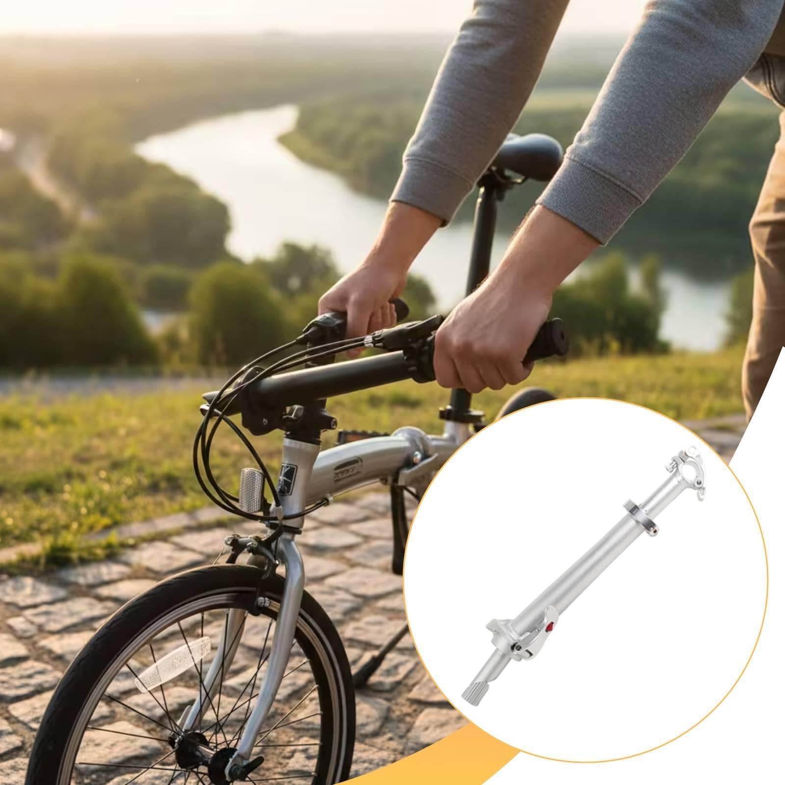 Fahrrad Vorbau Klappbarer Fahrrad Lenkervorbau Höhenverstellbarer Lenkeradapter Aluminiumlegierung Schnellverschluss für Faltradbesitzer Kurierdienste