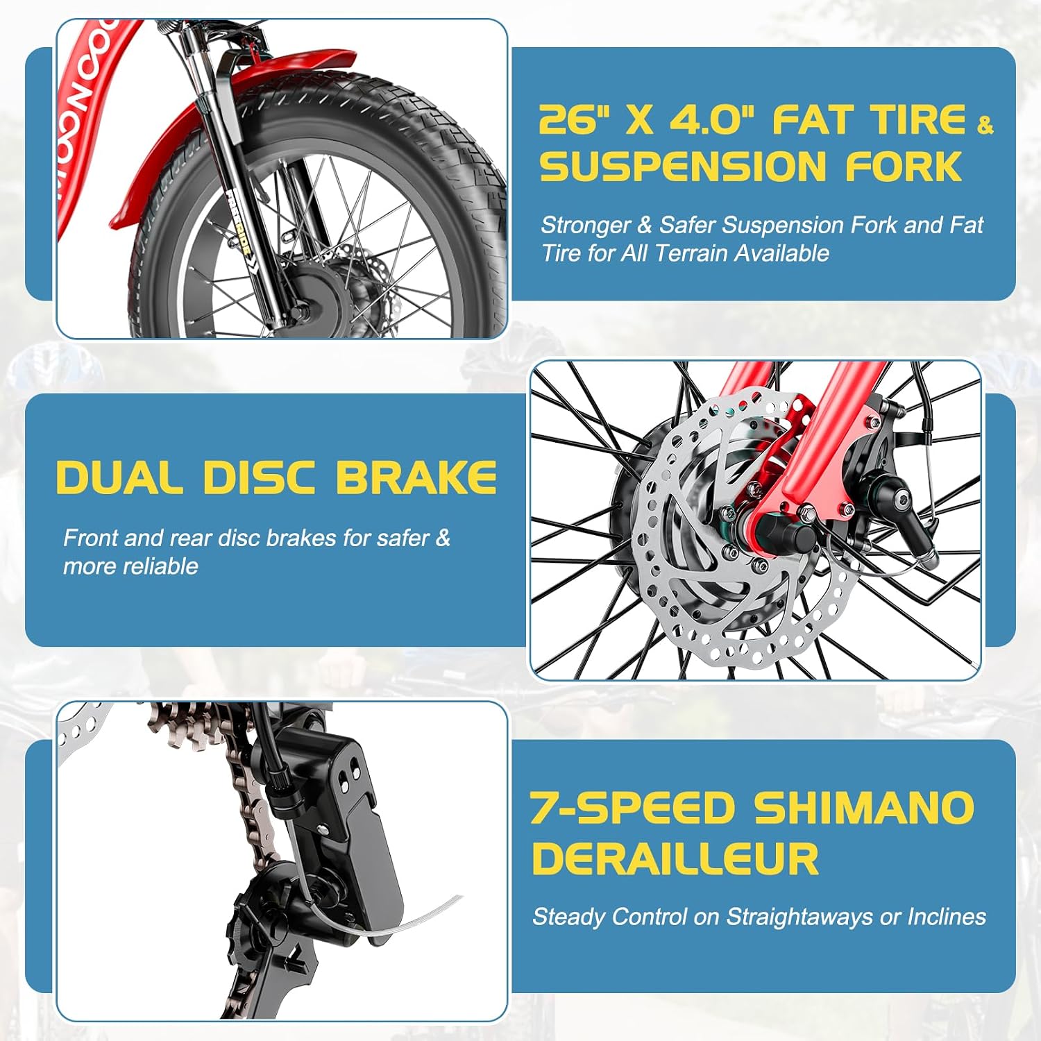 NAIZEA Adult Electric Tricycle, 20 Inch Fat Tire Electric Bike for Adults, Electric Bike Electric Trike E Bike for Men Women, Motorized Tricycle Adult Three Wheels Ebike