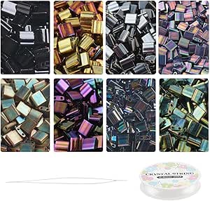 NBEADS About 208 Pcs Metallic Tila Beads Kit, 8 Colors 5
