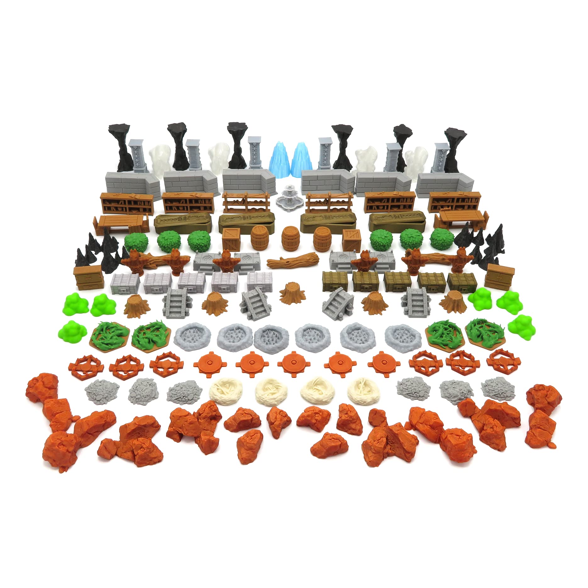 Complete Premium Set Pack for Gloomhaven | 139 3D Pieces | Constructions, Furniture, Nature, Traps and Extras | Compatible and Detailed Full Color Accessories