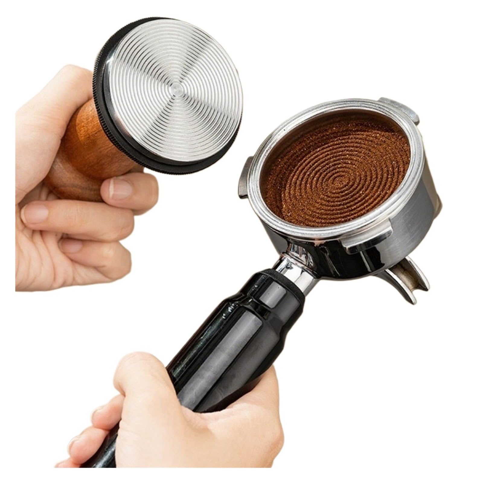 30lb Espresso-Tamper mit konstantem Druck - Kalibriertes, federbelastetes Gewindedesign, professionelles Barista-Werkzeug und Kaffeezubehör (51mm)