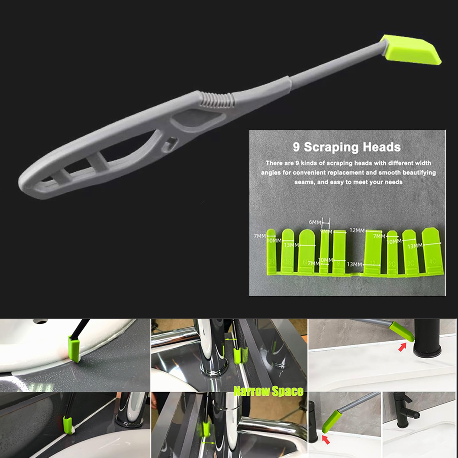 Guide Pour Pistolet Silicone Fugen Trio Set 6-8-10mm | Buses En Silicone Pour Joints De Carrelage | Spatule Pour Silicone Avec Buse De Guidage