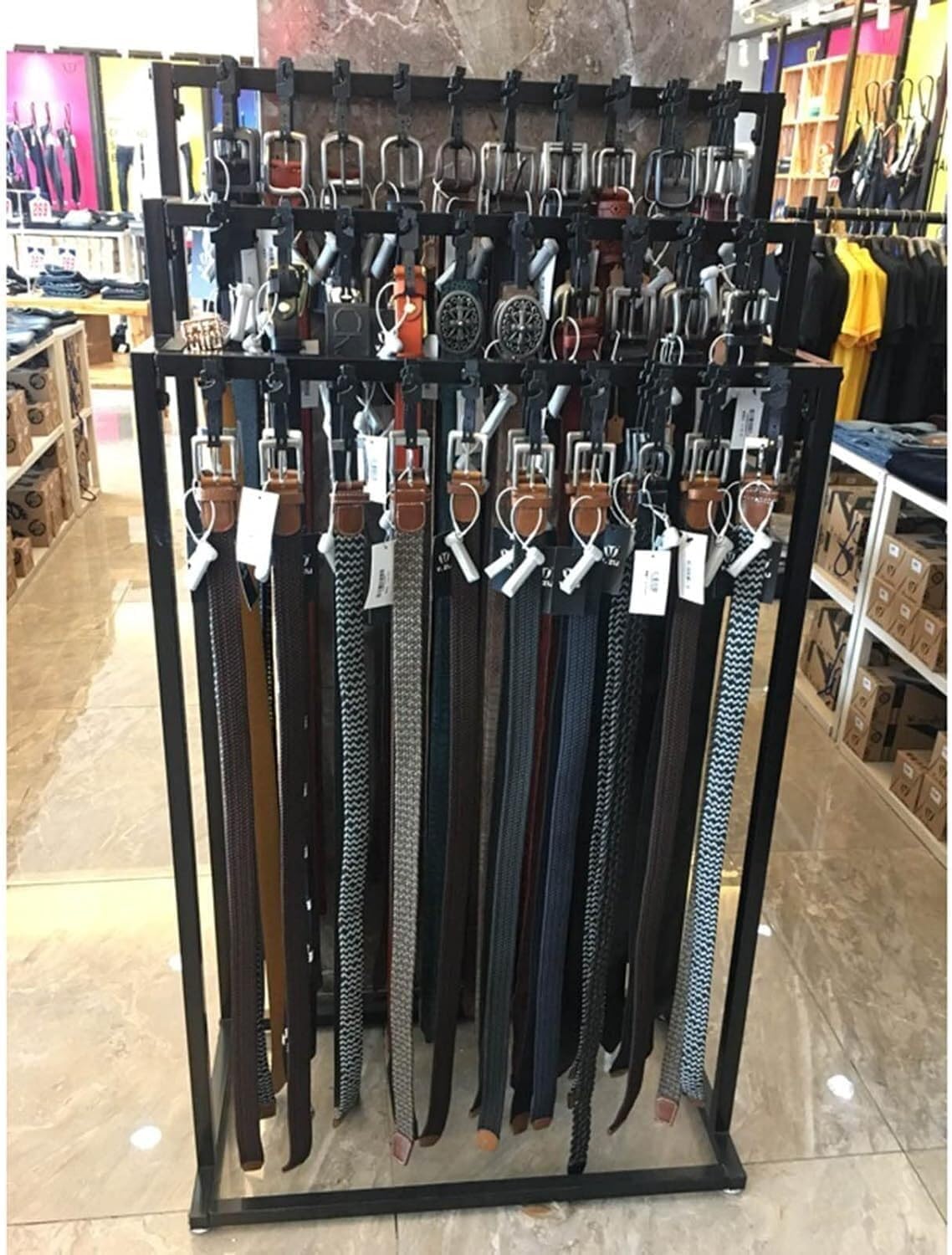 Gürtelhalter aus Metall, Bodenhaken, Schalständer, mit Behälter, Krawattenhalter