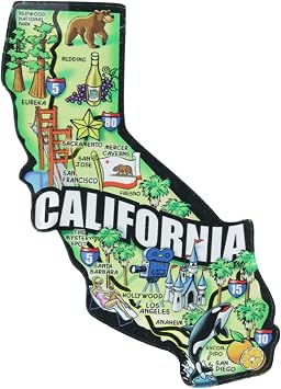 California State Acrylic Magnet Scenic Travel Souvenir, 4 x 2.5 Inches