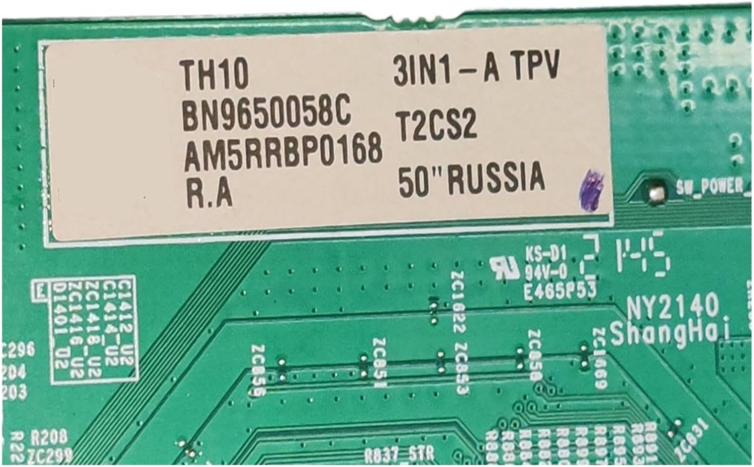 LED TV Motherboard Physical Photo ，Compatible for Samsung ，LBN9643013L BN9650064L Bn9650058c Bn9650086l BN9650087L BN9665001，CED TV,Parts Replacement(Bn9650058c 50RUSSIA)