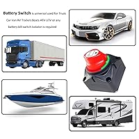 Vista 6 de Interruptor maestro de desconexión de batería, 12 V-48 V, impermeable, interruptor de apagado de encendido y apagado, 275 amperios de alta corriente