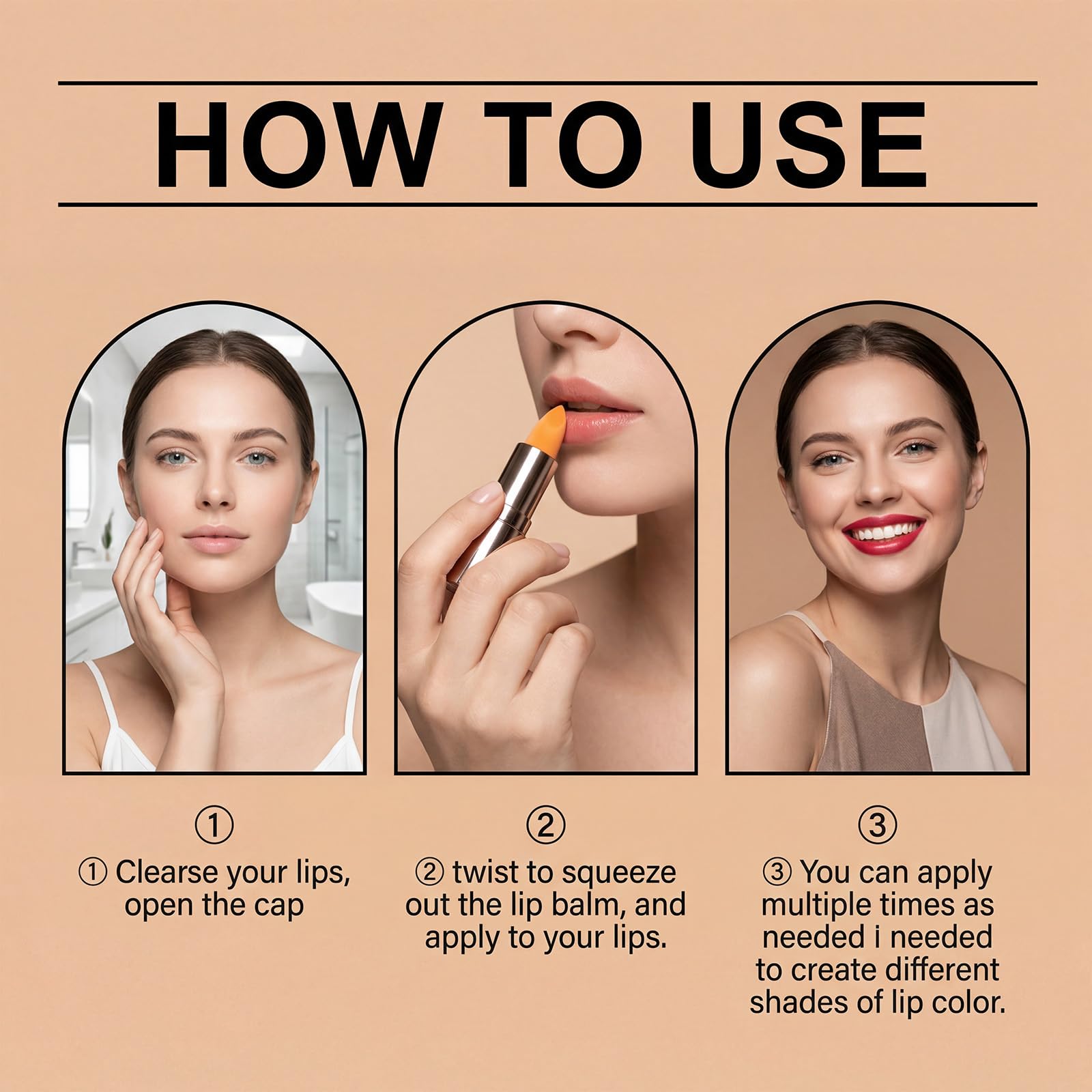 Zmieniający kolor szminki, odżywcza i lekka szminka, długotrwały nawilżający błyszczyk, makijaż i pielęgnacja ust dla kobiet