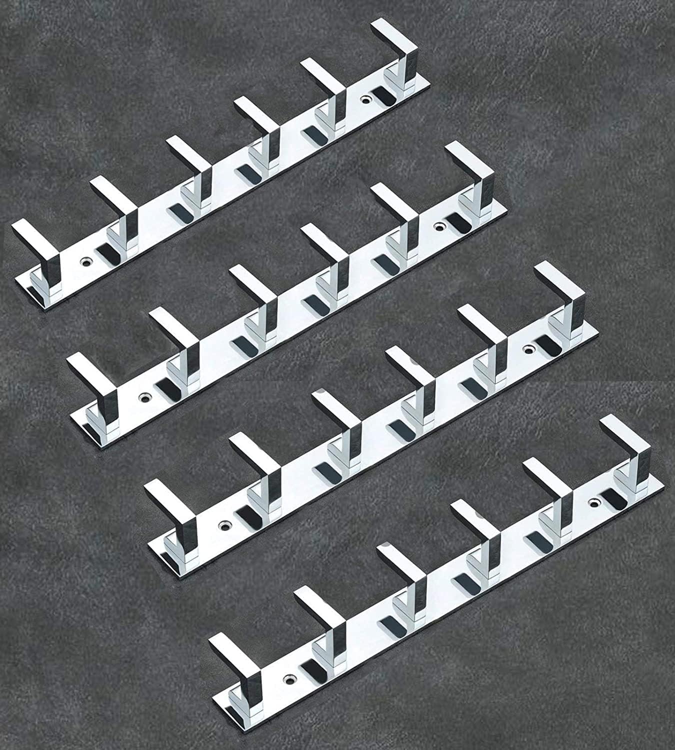 See full amazon price history chart for MOXSTAR Aluminum Hook Rail Bathroom Cloth Hooks Hanger Wall Bedroom Hooks Rail for Hanging Keys,Clothes,Towel Steel Hook (6 Hook, Pack of 4) MOXSTAR Aluminum Hook Rail Bathroom Cloth Hooks Hanger Wall Bedroom Hooks Rail for Hanging Keys,Clothes,Towel Steel Hook (6 Hook, Pack of 4) (B0CKBX6HTG) Amazon Price History, Amazon Price Tracker