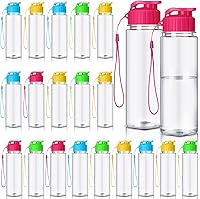 Mifoci 20-Pack 17oz Colorful Reusable Plastic Water Bottles Bulk - Leakproof Flip Top for Gym, Sports, Outdoor, Teams