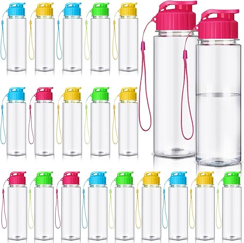Miniatura 7 de Mifoci 20 botellas de agua de plástico a granel de 17 onzas, botellas de agua de plástico a granel para gimnasio, deportes, adultos y niños,