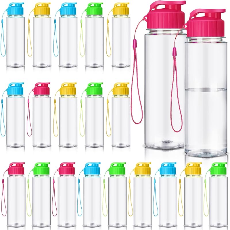 Mifoci 20 Pcs 17 Oz Plastic Water Bottles Bulk Sports,Colorful | Leak Proof Flip Top Closure, Reusable for Gym Outdoor Party Events, Bulk Bottles for Adults Sports Activities