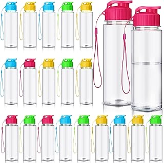 Mifoci 20 Pieces Water Bottle Bulk 17 oz Plastic Water Bottles Bulk Gym Sports Adults Reusable Large Bottles with Leak Proof Flip Top for Party Outdoor (Colorful)
