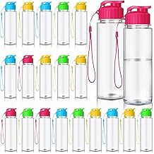 Mifoci 20 Pieces Water Bottle Bulk 17 oz Plastic Water Bottles Bulk Gym Sports Adults Reusable Large Bottles with Leak Proof Flip Top for Party Outdoor (Colorful)