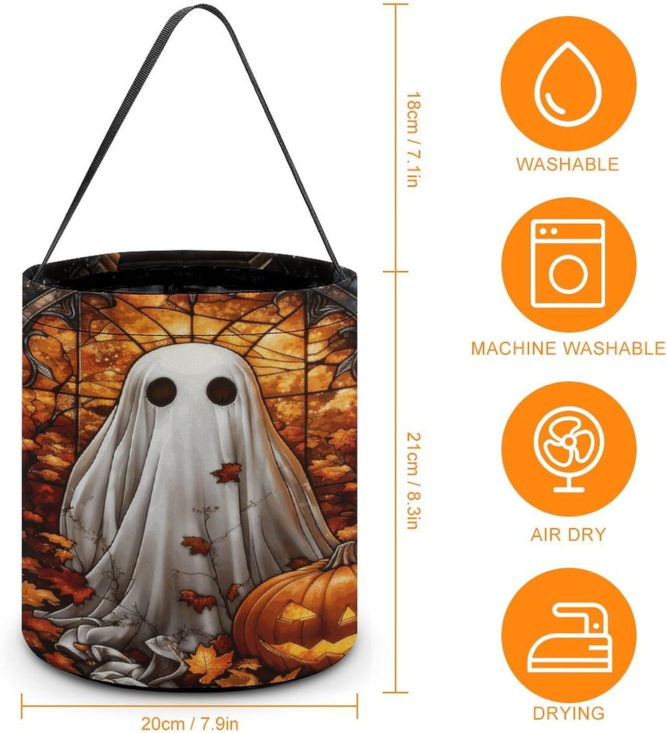 LYHVSFJW Halloween Basket Large Capacity Candy Bags Halloween Ghost Pumpkin image 2