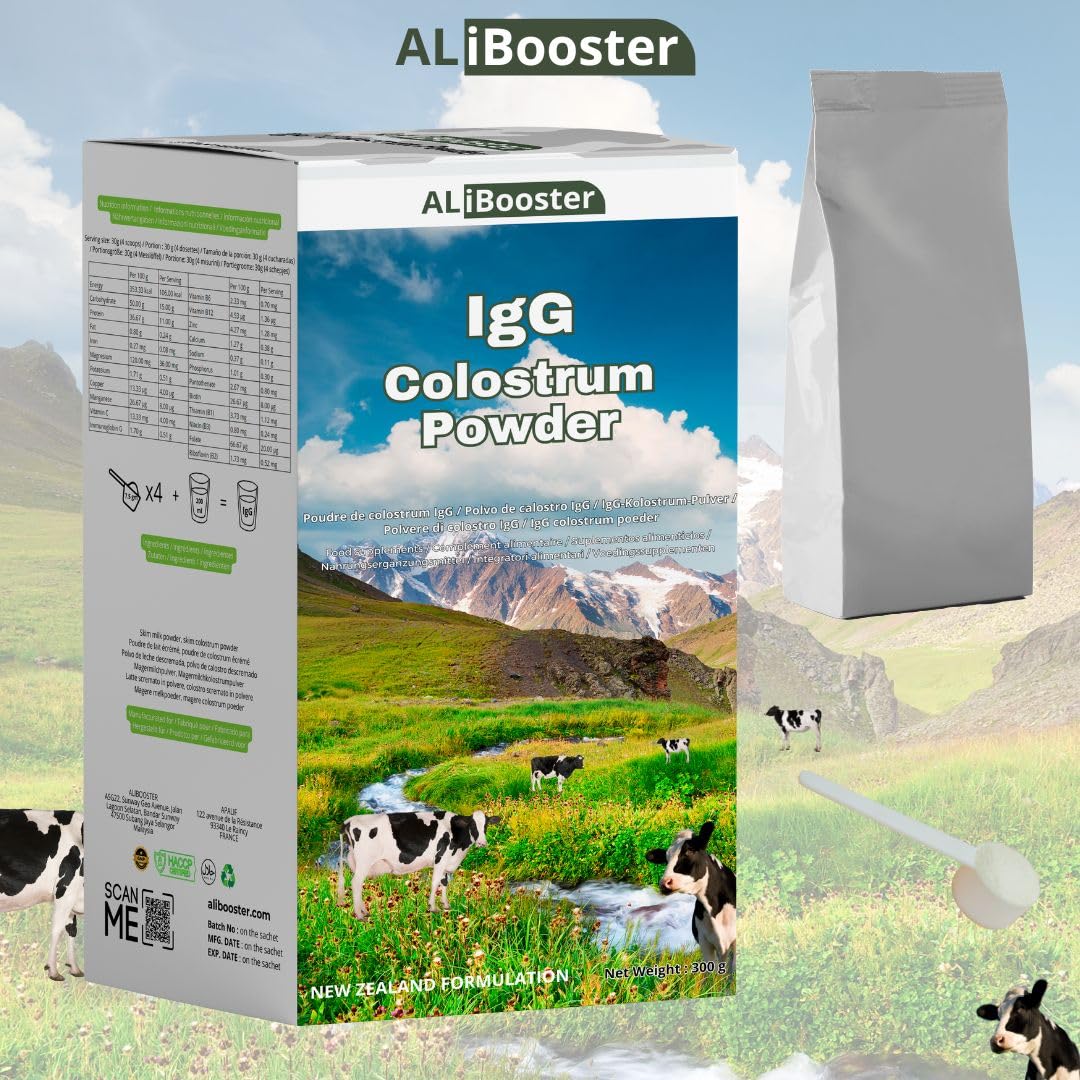 Calostro IgG en polvo 300 g - Mezcla de calostro y leche en polvo - Fuente natural de proteínas, calcio y minerales - Sin conservantes