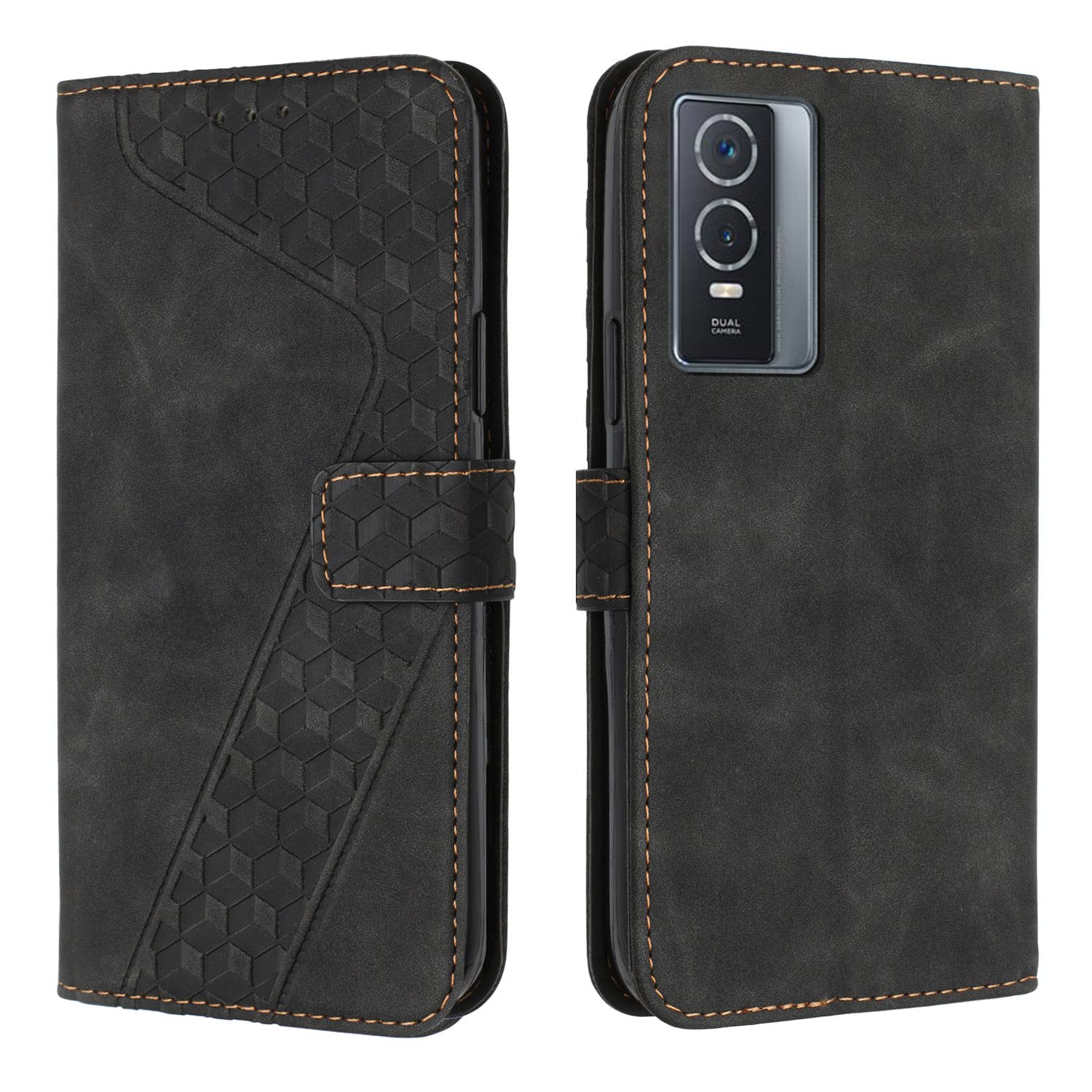 GOGME Cover Portafoglio In PU Per Vivo Y76 5G / Y76s / Y74s – Con Chiusura Magnetica, Stand E Slot Per Schede, Nero