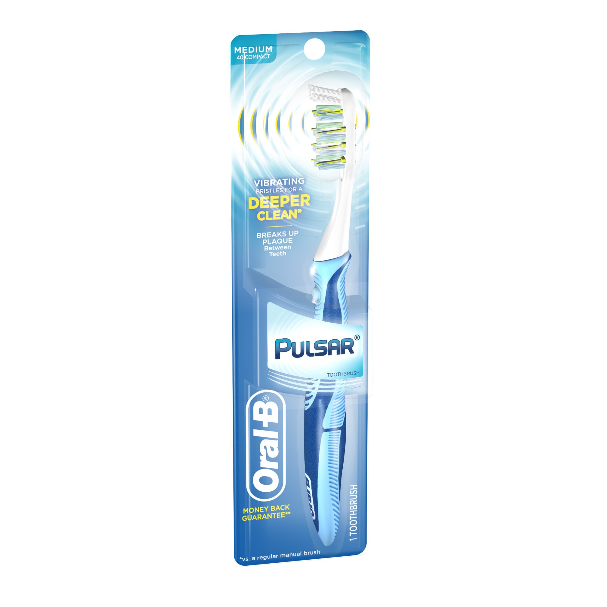 Oral-B Pulsar Medium Toothbrush 1-Count Pack of 3 Colors May Vary