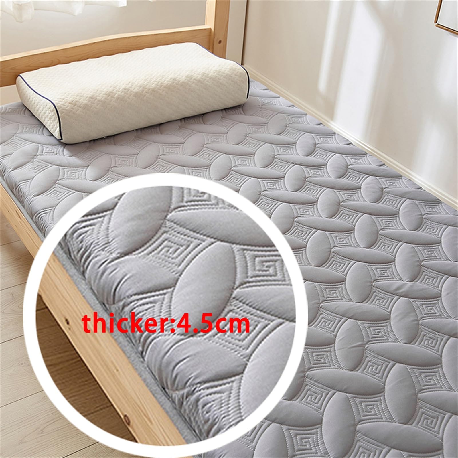 Futon-Matratze – leichte, faltbare Bodenbettunterlage mit dicker Kissenstütze, Schlafmatte für Gästezimmer, Wohnheim, Camping, Reisen, Innen- und Außenbereich