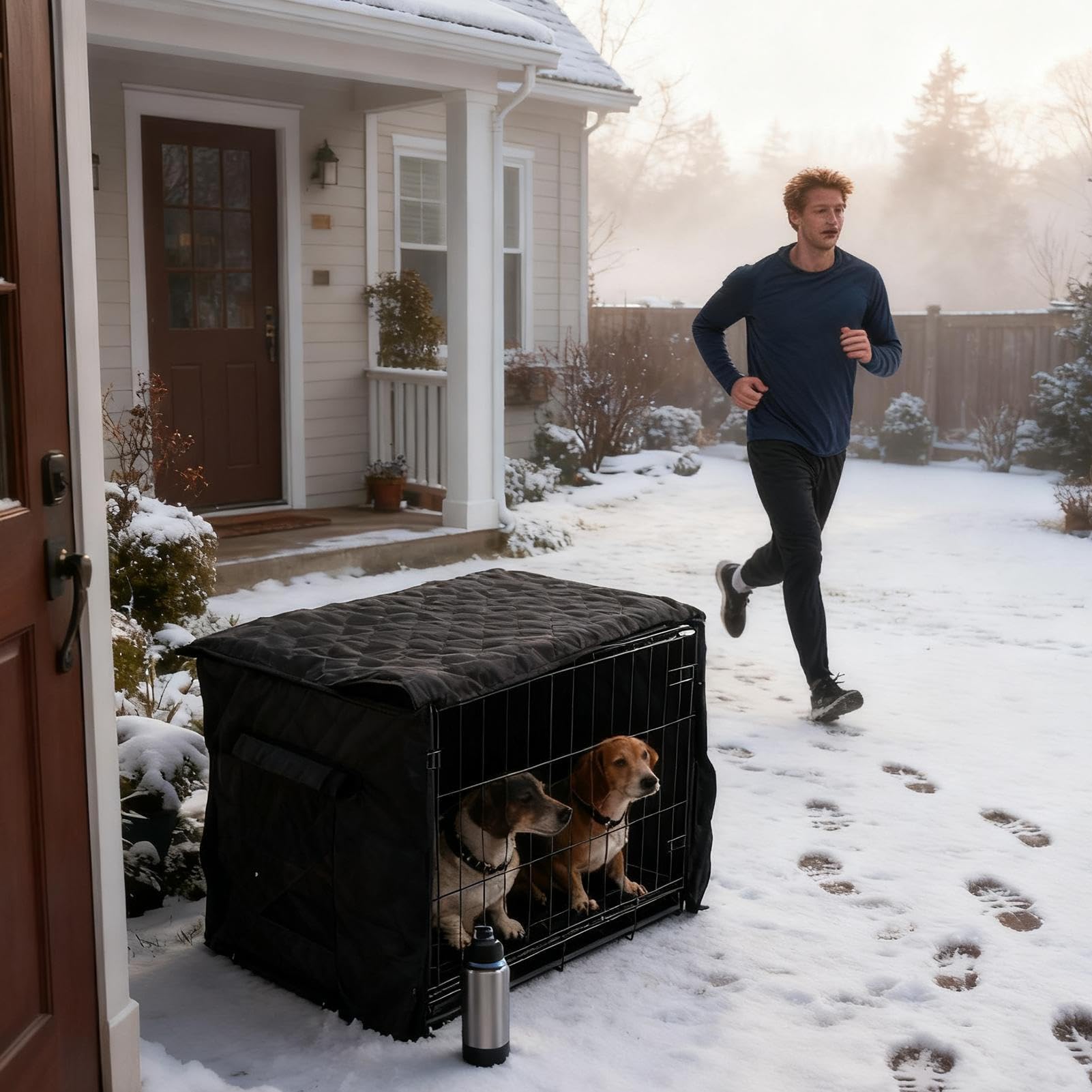 Abdeckung für Hundehütte, winddicht, isoliert und robust, isoliert, für den Winter, für Welpen, Katzen, Haus, Innen- und Außenbereich, Camping