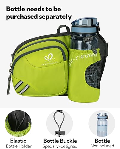 Miniatura 68 de Waterfly - Cangurera de senderismo con soporte para botella de agua para hombres y mujeres, para correr y pasear al perro, para iPhone 8 Plus, Verde
