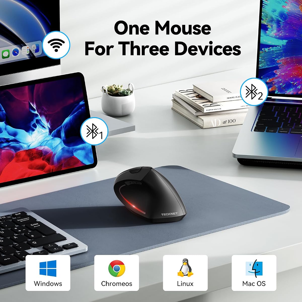TeckNet Wireless Ergonomic Vertical Mouse view 2