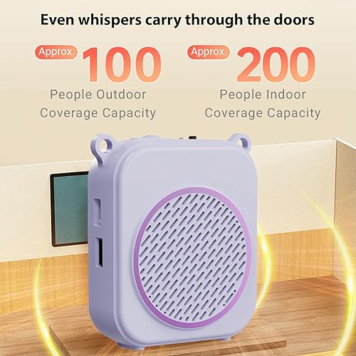 Miniatura 6 de Alomejor Voice Amplifier with Headset Microphone,Portable Amplifier,Suitable for Teacher,Outdoor Activities,Tour Guide, Speaker (Purple)