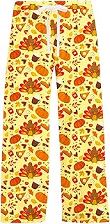 Remimi Girl's Thanksgiving Pants Drawstring Cute Christmas Loose Bottom Trousers 5-14 Years