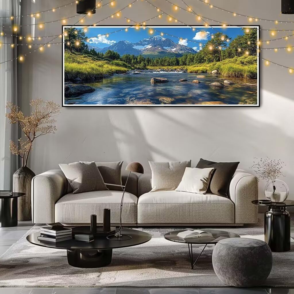 Obraz diamentowy 5D dla dorosłych, do malowania, krajobraz, obraz "zrób to sam", obraz do malowania diamentami dla dzieci (80 x 200 cm), zestaw do malowania kryształkami, dekoracja ścienna 8E-6388