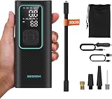 Tire Inflator Portable Air Compressor I7 Pro, Car Air Pump with Pressure Gauge, 150 PSI Cordless Tire Inflator Rechargeable with Display & LED for Car, Motocycle, Bikes, Balls, Swim Ring - 4