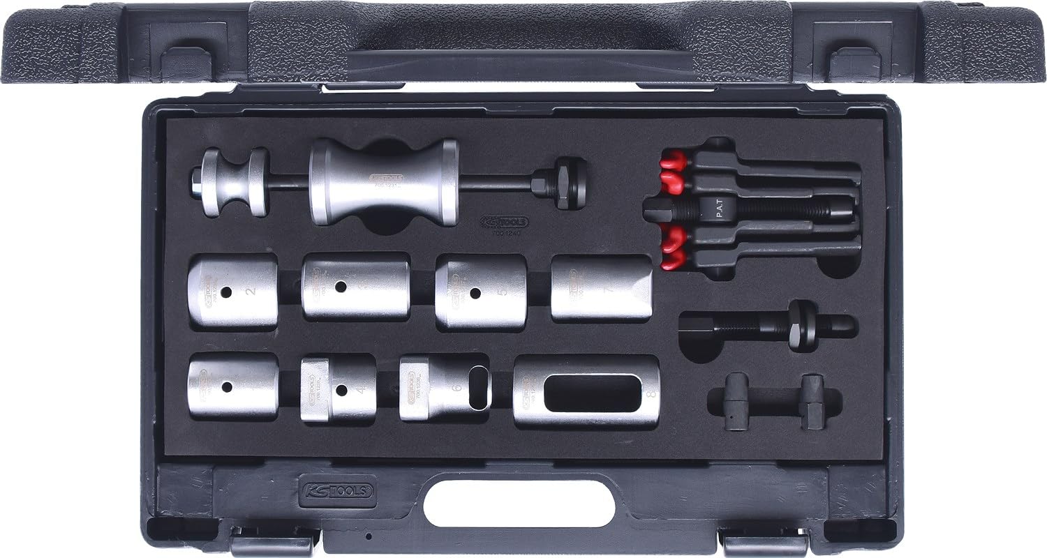 KS Tools 700.1240 Serie di Estrattori Bracci Tergicristallo, 13 Pezzi, Inserto in Gommapiuma, 1/3