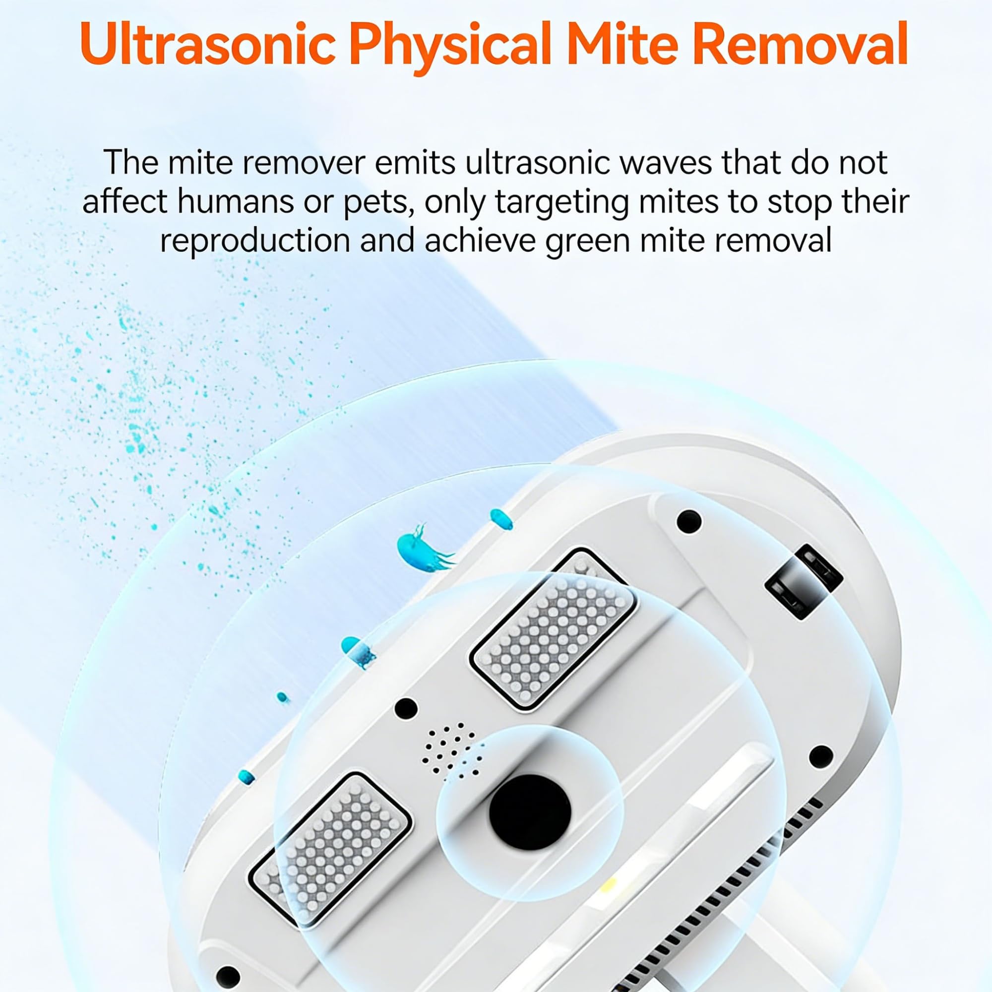 Aspirapolvere Portatile Anti-acari Rimozione Degli Acari Ad Ultrasuoni 10.000 Battiti Al Minuto Deumidificazione Con Aria Calda A 55 °C Doppio Sistema Di Filtraggio Con Contenitore Per La Polvere