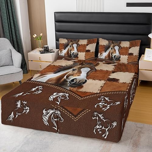 Falda de cama de caballo, tamaño King, de piel de vaca, retazos de cuadrícula, estilo vaquero occidental, falda de cama para niños, niñas y adultos, disponible en Yaxa Venezuela