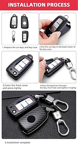 Miniatura 8 de ontto Ajuste para Nissan Flip Key Fob Cover ABS Car Key Case Carcasa para Rogue Rogue Select