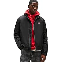 Tommy Jeans Uomo Giacca da Mezza Stagione Essential Padded con Colletto alla Coreana, Nero (Black), XL