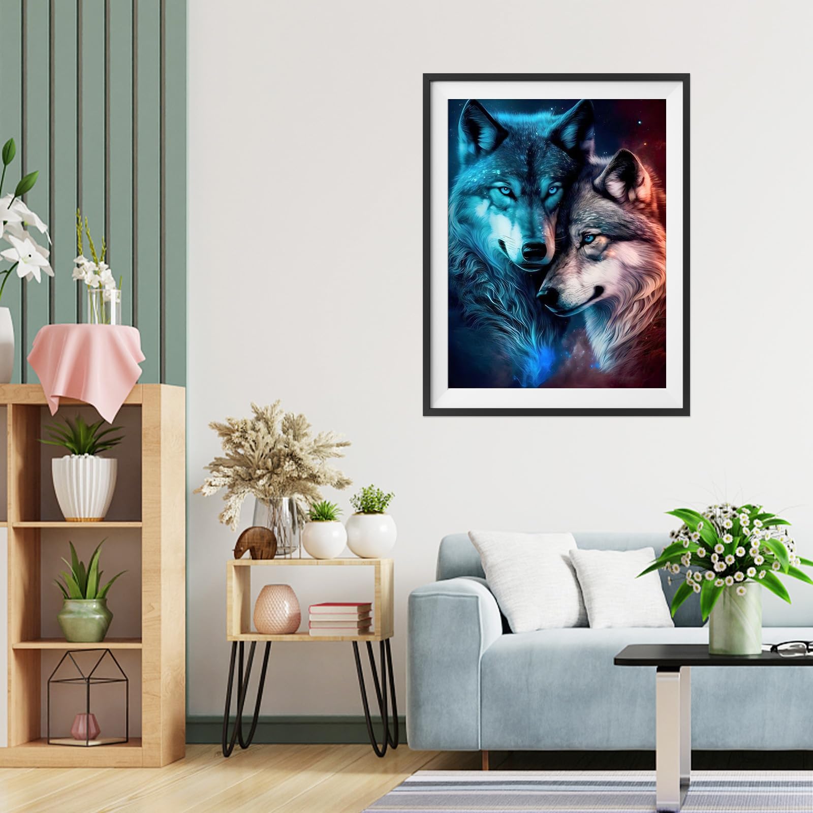 TOSTOG Diamond Painting Kit Adulte Débutant,Renard Étoiles 5D DIY