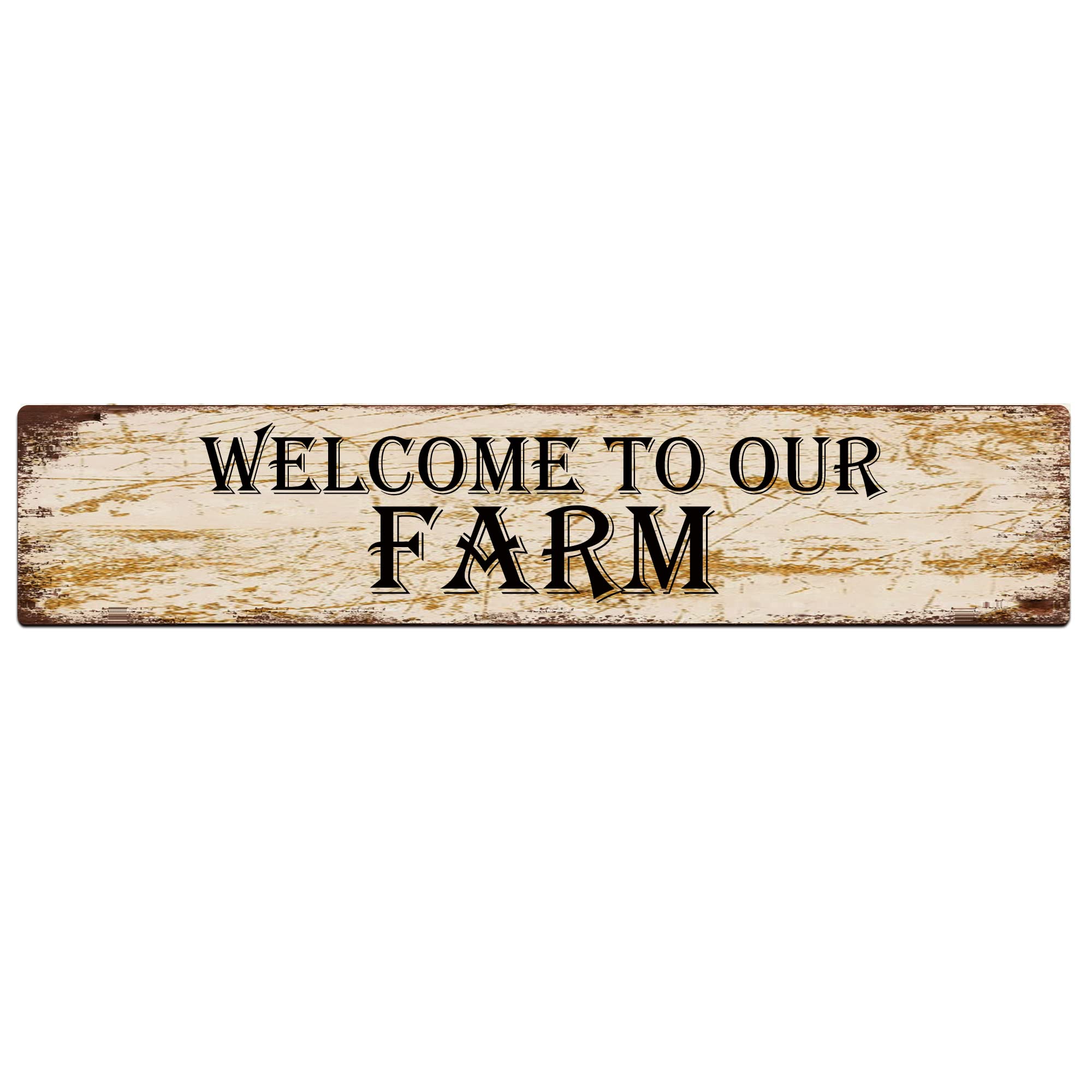 Welcome to Our Farm Retro Tin Signs Aluminum Metal Sign for Kitchen Home Garden Wall Bar Cafe Decor 4x16 Inch