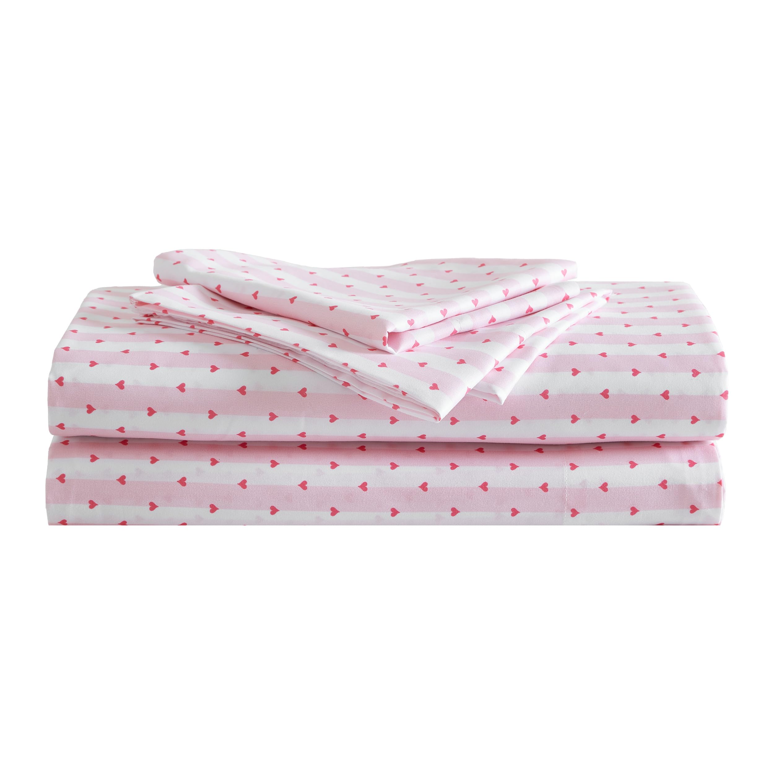 Betsey Johnson - Queen Bed Sheets Soft Lightweight Bedding Fade Wrinkle Resistant Wonderland Stripe Pink Queen