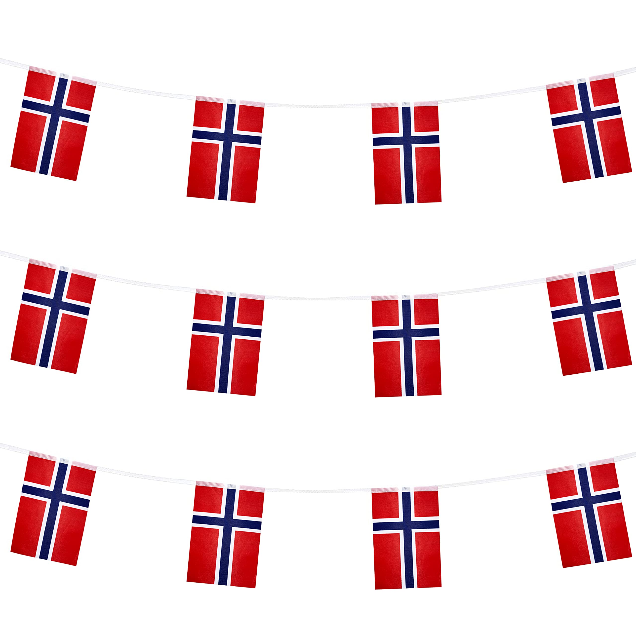 ZXvZYT Norway Norwegian Flag Banner String,Small Mini Norway Pennant flags,For Grand Opening,National Sports Events,Party Festival Decorations(50 Feet