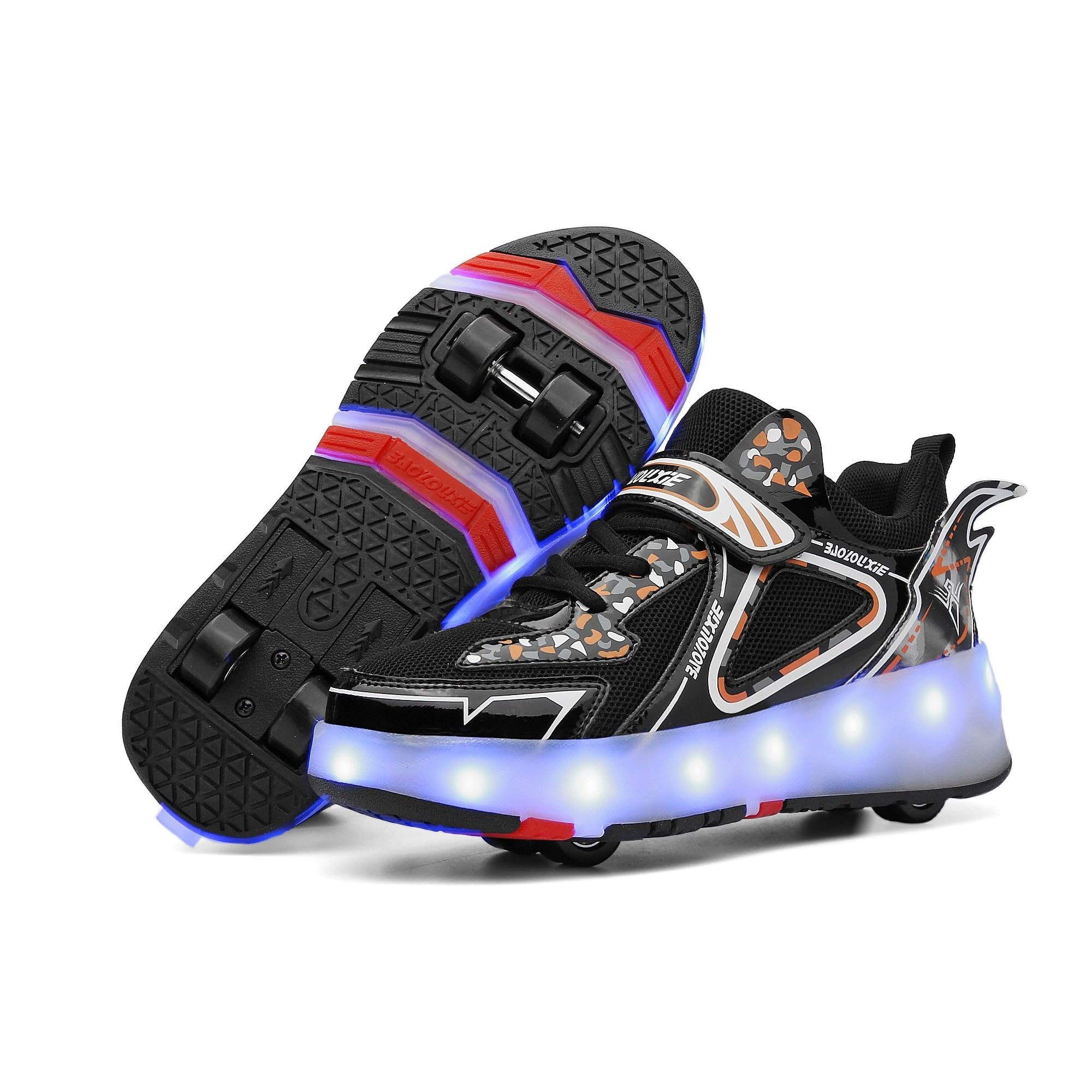 Scarpe Ragazza da Ragazzo con Ruote, 2 in 1 per Bambini, con rotelle, per Skateboard, Sneakers
