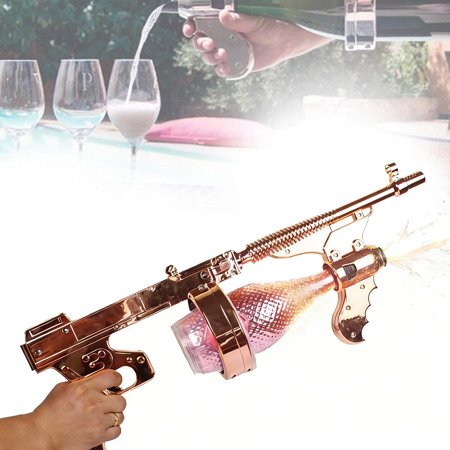 Pistola de champán ajustable para animar tus fiestas en bodas y clubes