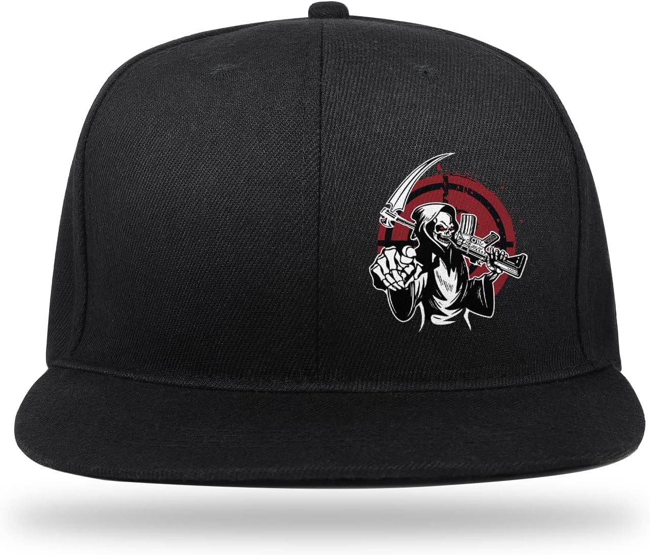 Death Skull Classic Snapback Hats for Men Flat Bill Hats for Women Snapback Snap Backpack Black Trucker Dad Baseball Cap - Image 3