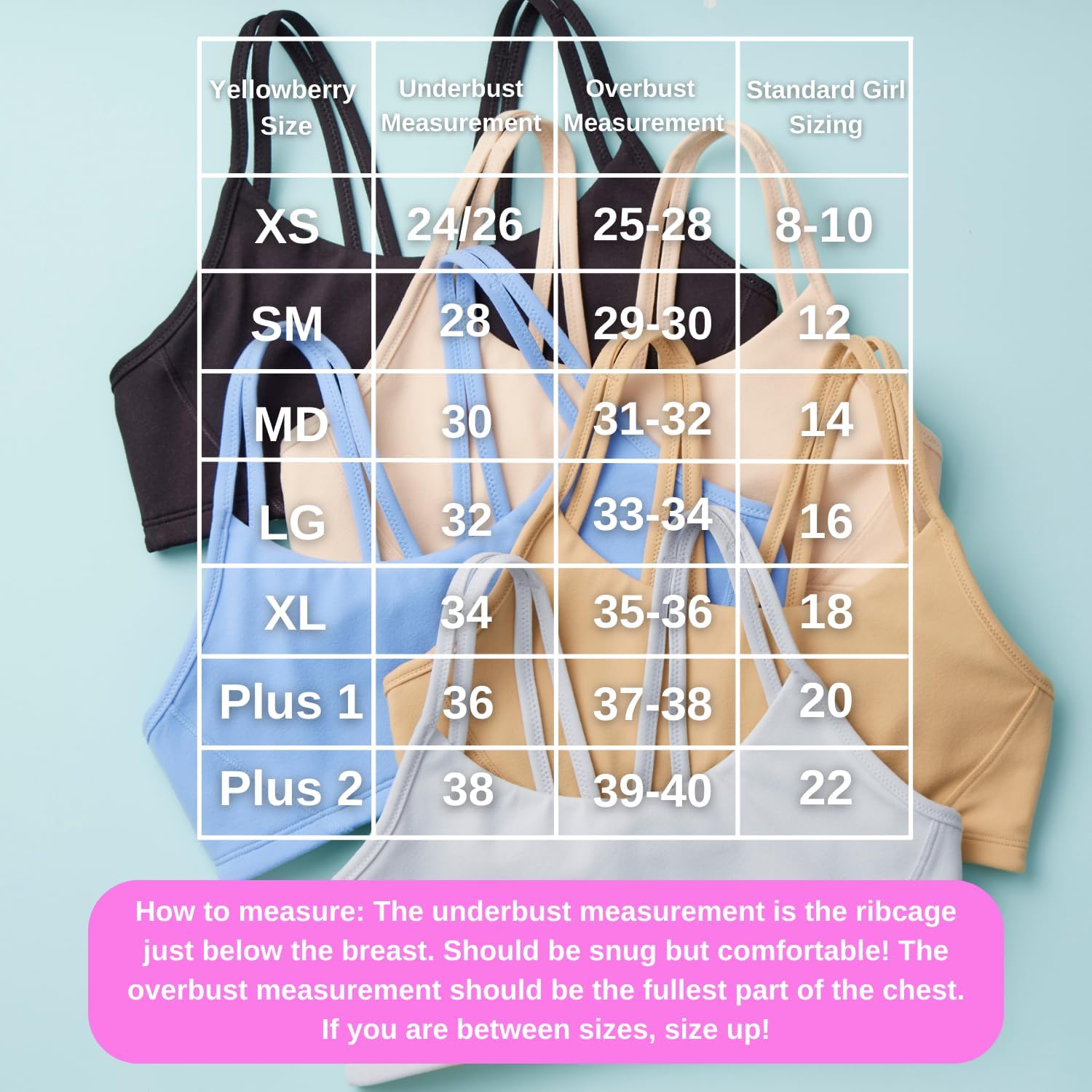 Yellowberry Luna Strappy Back Sports Bra for Girls Comfortable Everyday Training Bra for Tweens & Teens